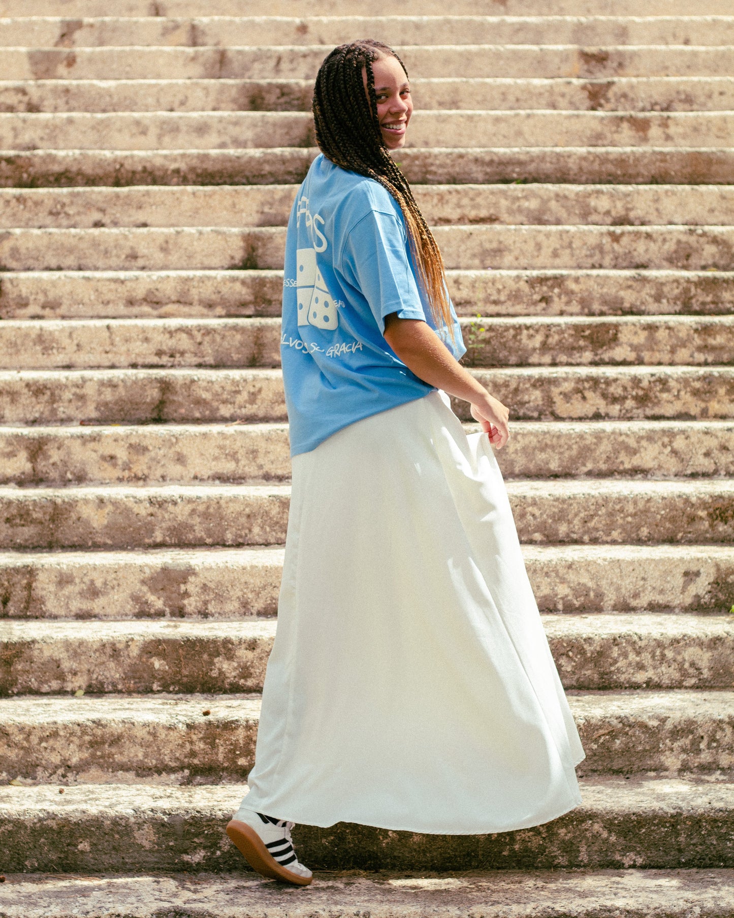 Heaven Blue Oversized Faith Tee - Efesios 2:8