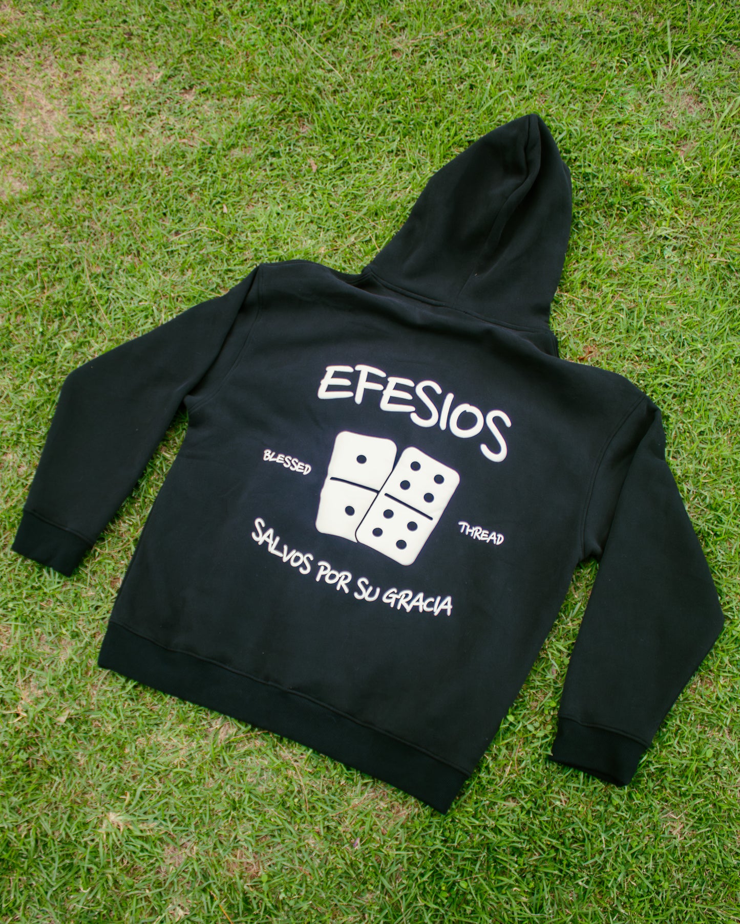 Black Heavyweight Hoodie - Efesios 2:8